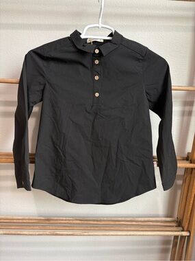 Pastel Black Long Sleeve Collared Shirt | Girls Size 8 | NWT